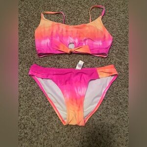 Orange and pink tie dye bikini size medium (7-9) from No Boundaries